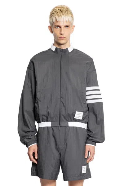 Thom Browne 4 Bar Grey Polyester Jacket