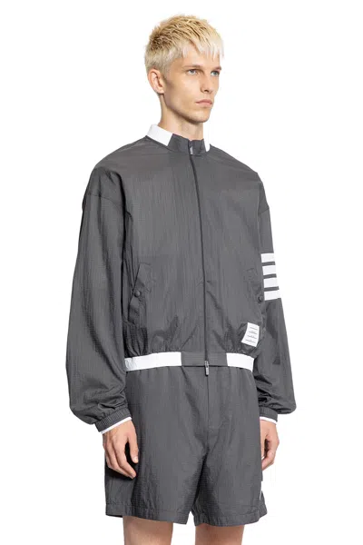 Thom Browne 4 Bar Grey Polyester Jacket