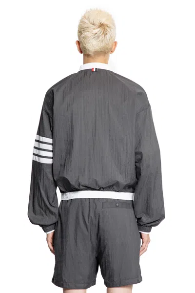 Thom Browne 4 Bar Grey Polyester Jacket