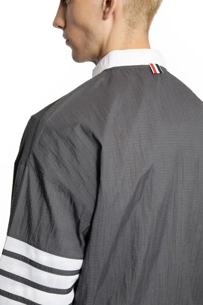 Thom Browne 4 Bar Grey Polyester Jacket