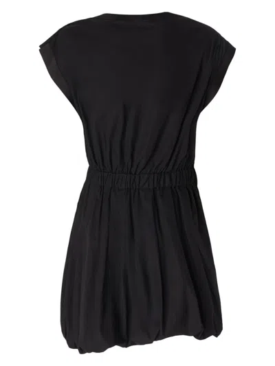 Pinko Cotton Dress With Pleated Skirt And Buttoned Shoulders