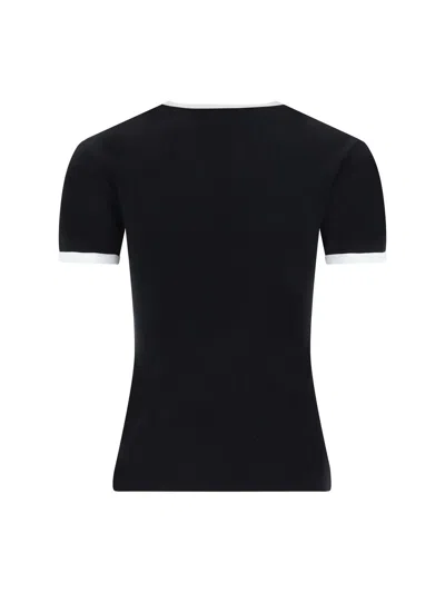Courrèges Courreges Women Signature Contrast T-shirt In Black