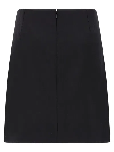 Versace Safety Pin A-line Wool Mini Skirt In Black