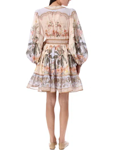 Zimmermann Wylie Printed Cotton-voile Mini Wrap Dress