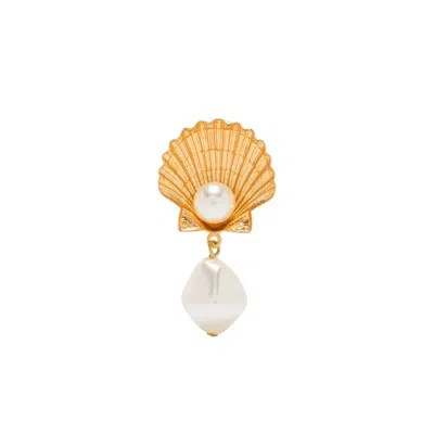 Jennifer Behr Shell-pearl Earrings In Gold