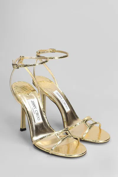 Jimmy Choo 1998 Leo 100 Gold Leather Sandals In Gold