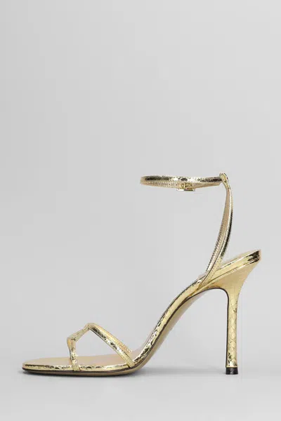 Jimmy Choo 1998 Leo 100 Gold Leather Sandals In Gold