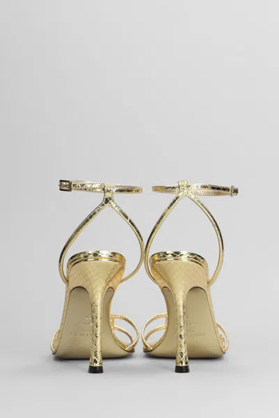 Jimmy Choo 1998 Leo 100 Gold Leather Sandals In Gold