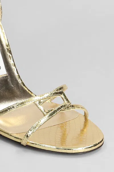 Jimmy Choo 1998 Leo 100 Gold Leather Sandals In Gold