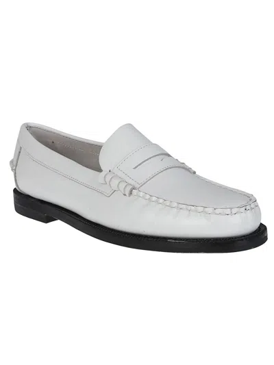 Sebago Classic Dan Pigment Leather Loafers In White