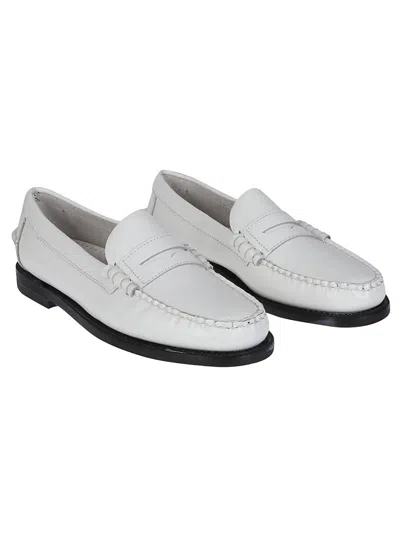 Sebago Classic Dan Pigment Leather Loafers In White