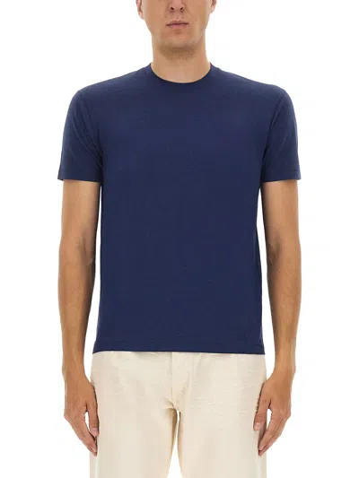 Tom Ford Regular Fit Blue T-shirt With Crew Necklinen In Blue