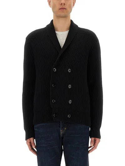 Tom Ford Shawl Collar Double-breasted Front Pockets Ribbed Texture