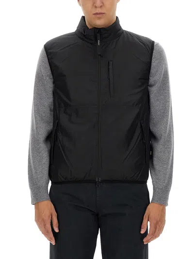 Aspesi Navy Bomber Vest With High Collar
