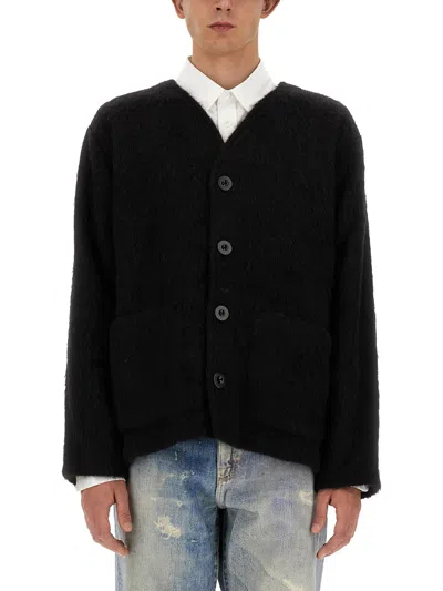 Our Legacy Textured V-neck Cardigan With Button-down Front