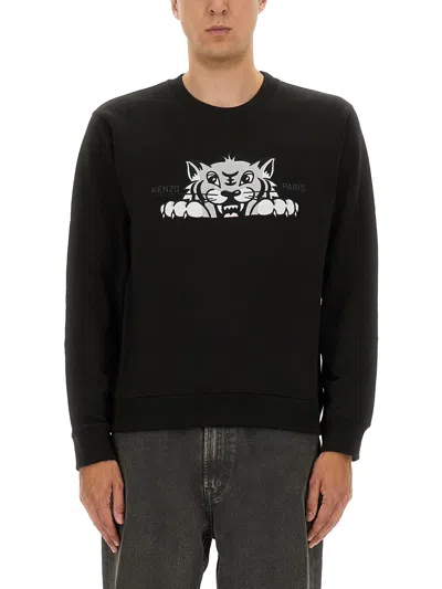 Kenzo Sweatshirt With A Distinctive Tiger Head In Black