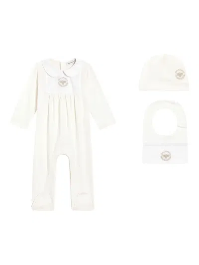 Dolce & Gabbana Embroidered-detail Babygrow (set Of Three) In White