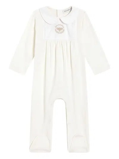 Dolce & Gabbana Embroidered-detail Babygrow (set Of Three) In White