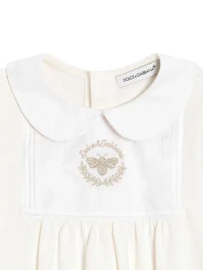 Dolce & Gabbana Embroidered-detail Babygrow (set Of Three) In White