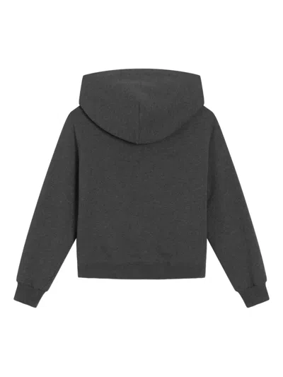 Dolce & Gabbana Cotton Zip-up Hoodie In Gray