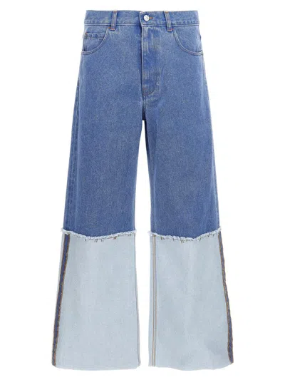 Marni Wide Leg Blue Jeans With High Turn-up