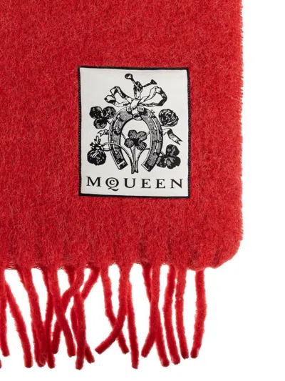 Alexander Mcqueen Alexander Mc Queen Red Alpaca Wool Scarf In Red