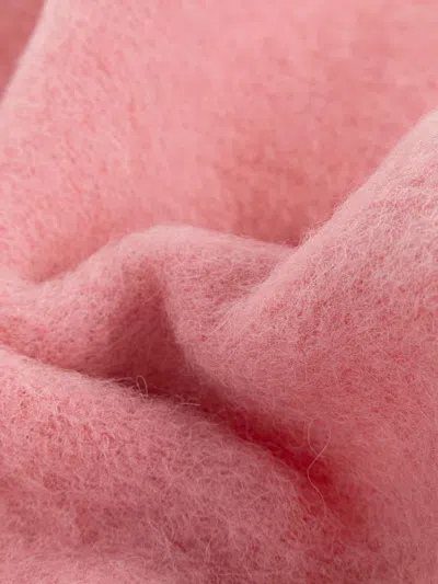 Alexander Mcqueen Fringed Edges Alpaca Blend Scarf In Pink