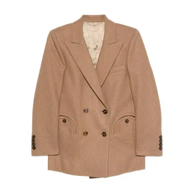 Blazé Milano Cholita Double-breasted Blazer In Brown