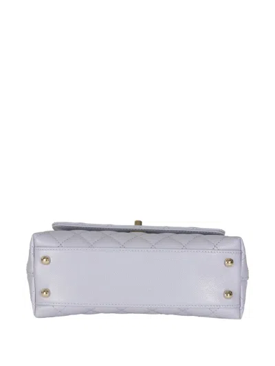 Pre-owned Chanel 2021 Mini Quilted Coco Bag In Purple