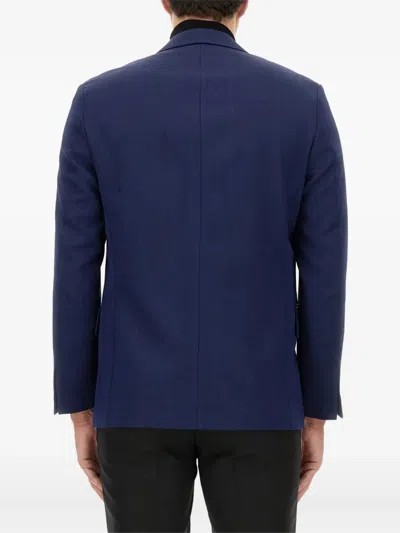Hugo Boss Boss Double-breasted Jacket In Blue