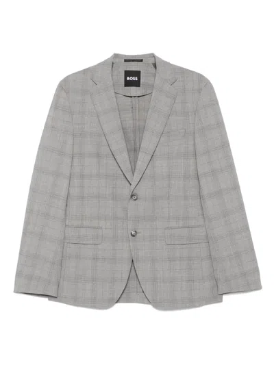 Hugo Boss Checked Suit In Gray