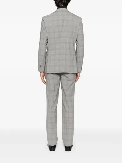 Hugo Boss Checked Suit In Gray