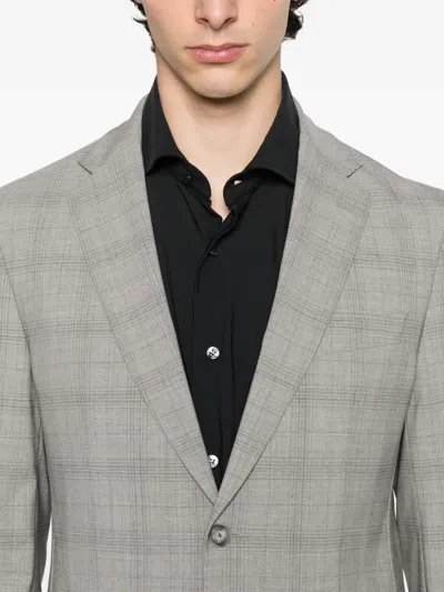 Hugo Boss Checked Suit In Gray
