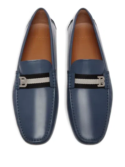 Bally Pivial Leather Loafers In Blue