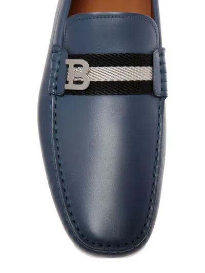 Bally Pivial Leather Loafers In Blue