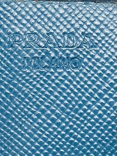 Pre-owned Prada Leather Cardholder In Blue