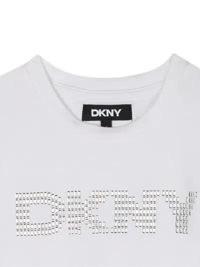 Dkny Logo-studded T-shirt In White