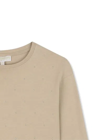 Michael Kors Logo-lettering Sweatshirt In Neutral