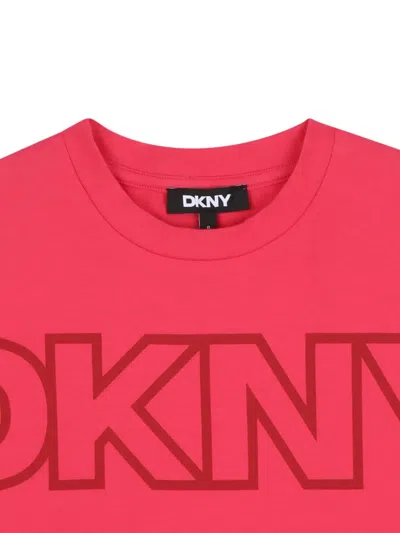Dkny Logo-print Short-sleeve T-shirt In Pink