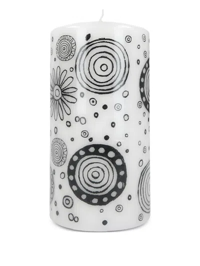 10 Corso Como Circle-print Candle (10 Cm) In White