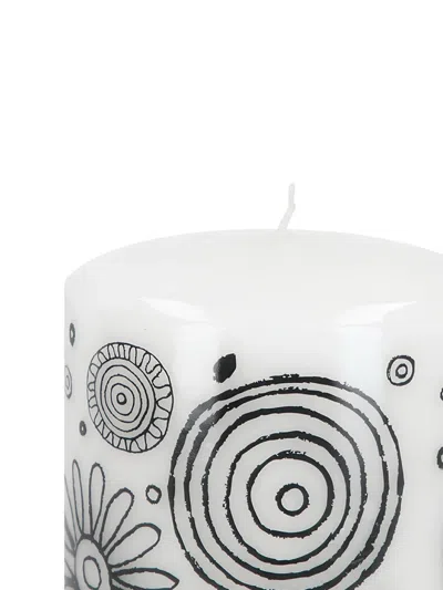 10 Corso Como Circle-print Candle (10 Cm) In White