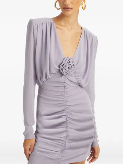 Rotate Birger Christensen Gathered Rose-embellished Mini Dress