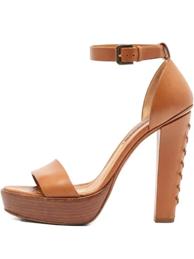 Pre-owned Polo Ralph Lauren Vintage  110mm Leather Platform Sandals