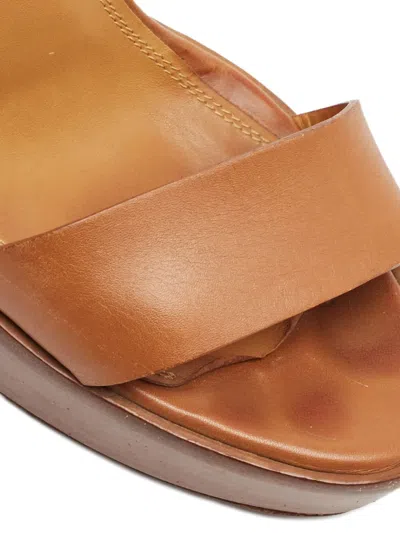 Pre-owned Polo Ralph Lauren Vintage  110mm Leather Platform Sandals