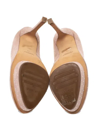 Pre-owned Le Silla  Crystal-embellished Platform Pumps In Brown