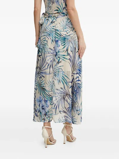 Guess Usa New Romana Tropical-print Wrap Maxi Skirt In Multi