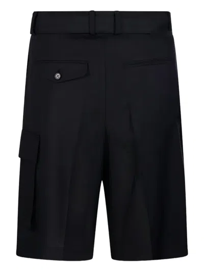 Dunst Belted Multipocket Bermuda Shorts In Black