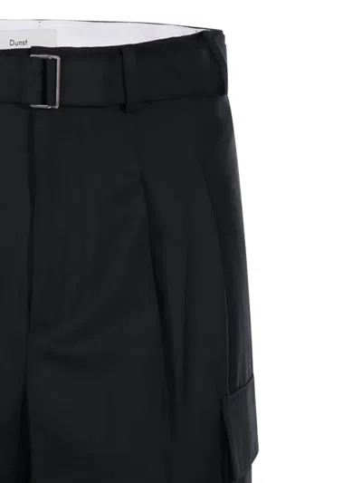 Dunst Belted Multipocket Bermuda Shorts In Black