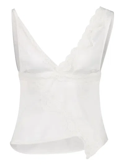 Vaillant Studio Lace-trimmed Satin Top In White