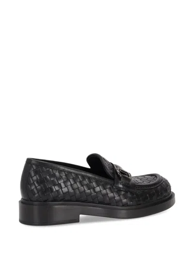 La Rose Seline Woven Leather Loafers